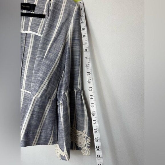 ZARA Basic Striped Bell Sleeve Jacket – Size M - Picture 9 of 15